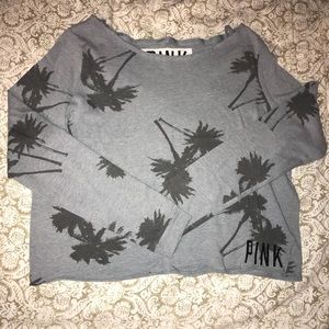 Palm Print Crop Long Sleeve
